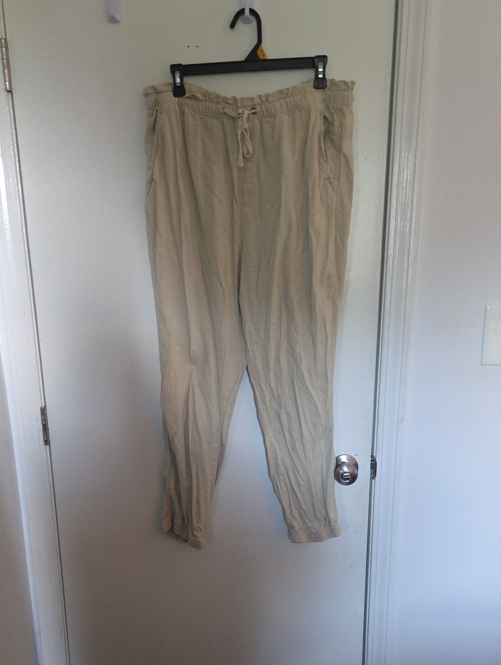 Women's Beige Drawstring Joggers - Relaxed Track Pants